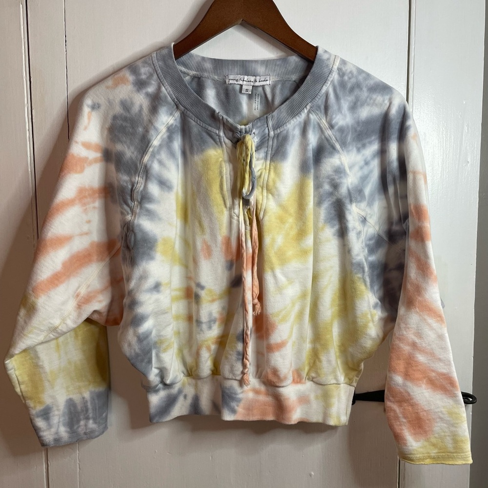 YOUNG FABULOUS & BROKE | YFB | Tie-Dye Scoop Neck Pullover Drawstring Neckline